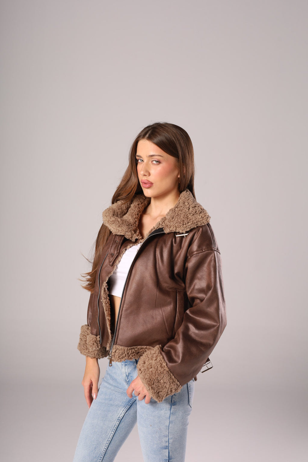 Quilted leather jacket