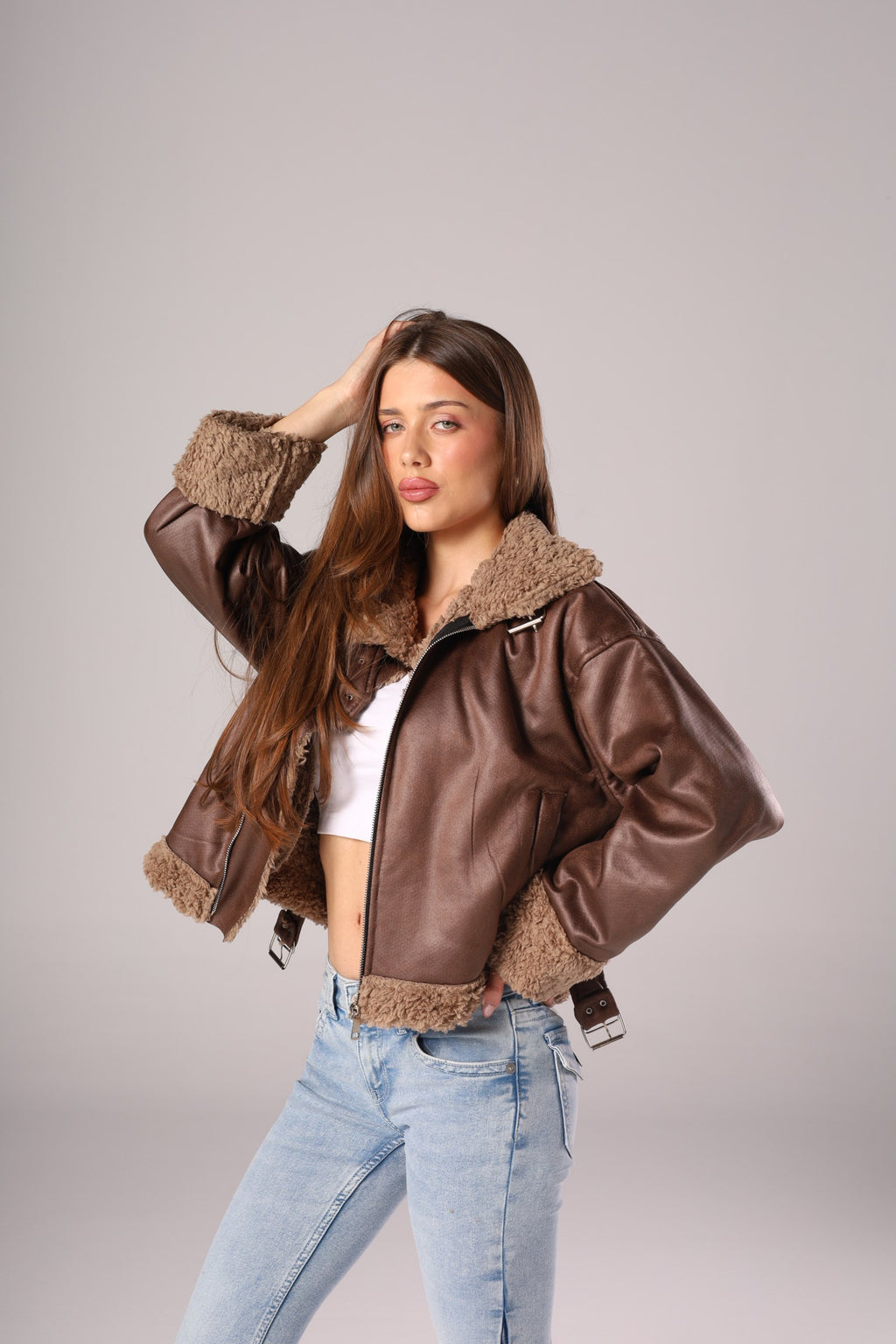 Quilted leather jacket